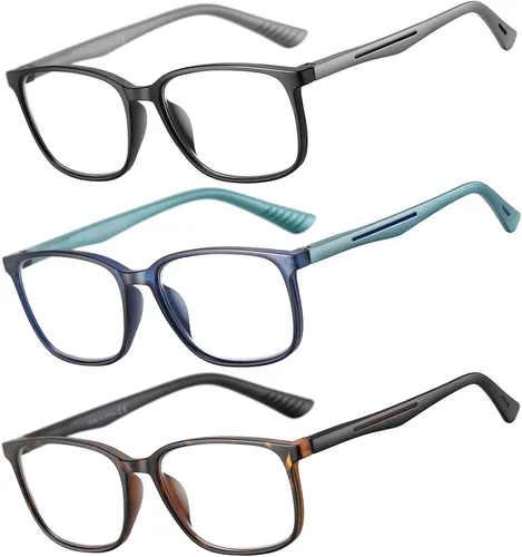 Reading Glasses for Men,Blue Light Blocking Readers for men with Comfort Spring Hinge