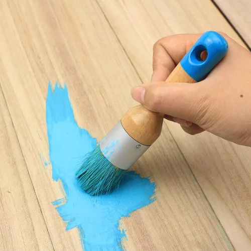 Miniatura 5 de MAXMAN Pinceles de tiza para muebles, paquete de 2 pinceles pequeños para cera, cepillo para plantillas, pinceles profesionales de cerdas naturales