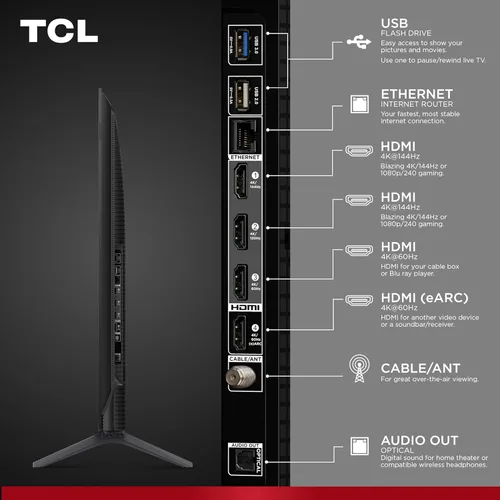 Miniatura 4 de TCL 50 pulgadas QM6K Series QLED 4K Smart QD-Mini LED TV con Google TV (50QM6K, modelo 2025) Nuevo sistema de control de halo, serie de atenuación