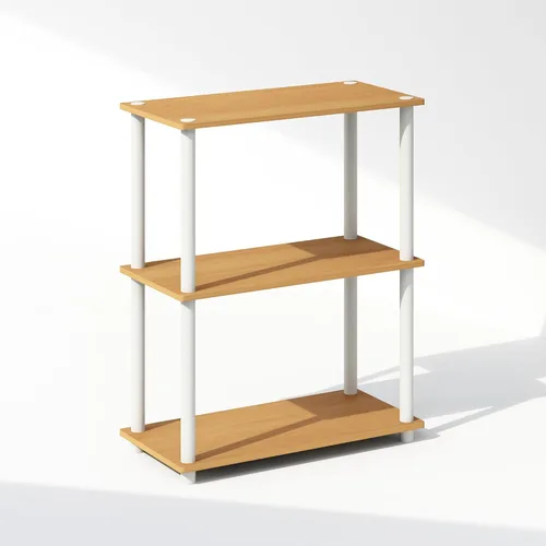 Miniatura 17 de Furinno Turn-N-Tube Estantes de almacenamiento, estante esquinero de 4 niveles, estante de exhibición de montaje sin herramientas, estantería