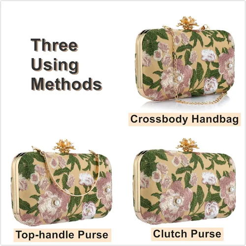 Miniatura 2 de YYW Bolso de mano para mujer, bolso brillante con asa superior, bolsa de noche, bolsa cruzada, bolsa de hombro para boda, fiesta, baile de graduación