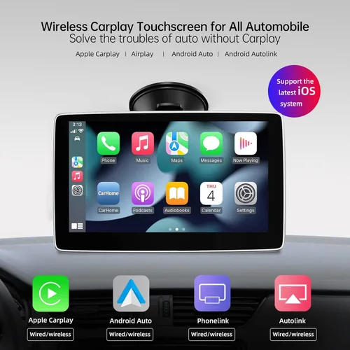 Miniatura 2 de Pantalla portátil de 7 pulgadas para Apple Carplay y Android Auto para coche, Apple CarPlay Dash Mount Pantalla de coche