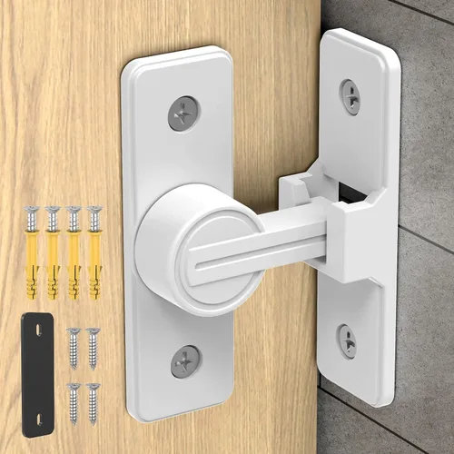Miniatura 10 de Cerradura de Puerta de Granero de 90 Grados Resistente, Pestillo de Puerta Corredera de Aleación de Zinc para Granero, Jardín, Baño, Cerca, Níquel-1