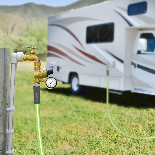 Miniatura 6 de RVMATE - Regulador de presión de agua para RV, kit de reductor de presión de agua de latón sin plomo, válvula ajustable con filtro de entrada