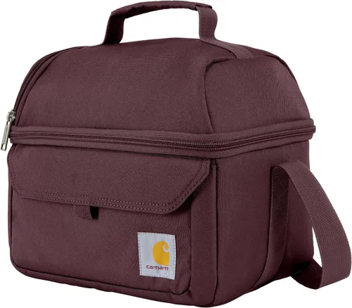 Miniatura 10 de Carhartt Lonchera con dos compartimentos para 12 latas, duradera, totalmente aislada, para mujeres y hombres, lonchera grande (negro)