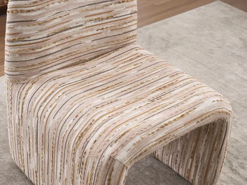 Miniatura 4 de Silla moderna para sala de estar con otomana, silla tapizada de lino mixto, cómoda silla de lectura lateral para sala de estar, dormitorio, marrón