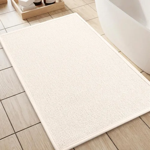 Miniatura 17 de YIHOUSE Juego de 2 tapetes de baño, color beige, ultrafino, absorbente, antideslizante, para baño, lavable, ducha, lavabo, lavandería