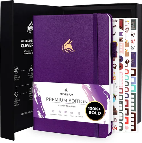 Miniatura 11 de Clever Fox Planificador edición premium, planificador semanal y mensual de lujo sin fecha para aumentar la productividad y alcanzar tus