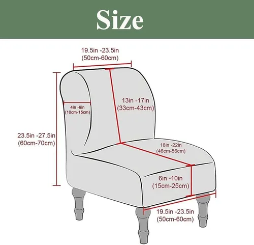 Miniatura 6 de Funda para silla decorativa sin brazos, de terciopelo elástico, extraíble, lavable, protector moderno de muebles con parte inferior elástica