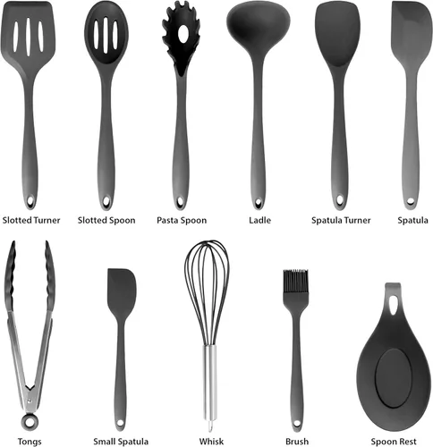 Miniatura 6 de Megachef Tool - Juego de utensilios de cocina, 12 piezas, color negro