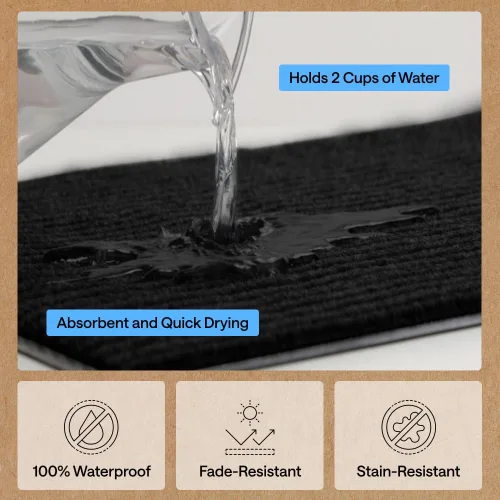 Miniatura 5 de GORILLA GRIP Tapete impermeable para puerta de protección de tráfico, tapetes de entrada resistentes, respaldo fuerte, alfombras comerciales