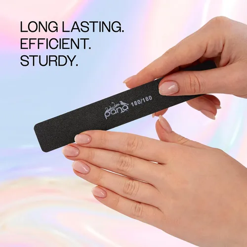 Miniatura 6 de PANA Lima de uñas Emery Jumbo de doble cara para manicura, pedicura, uñas naturales y acrílicas, color negro (grano 180/180), paquete de 50