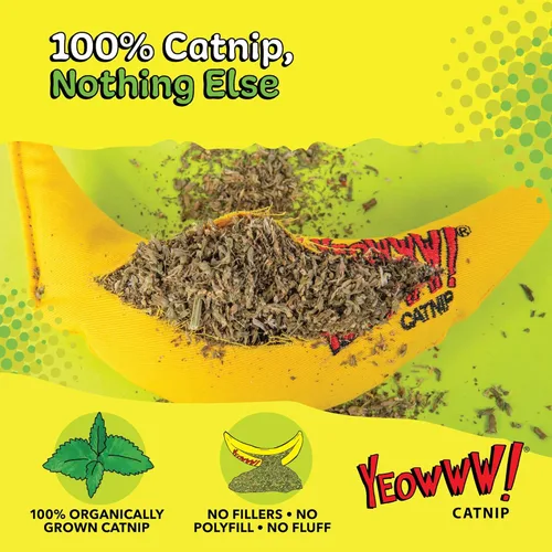 Miniatura 6 de ¡Yeowww! Juguete de Hierba Gatera, Plátano Amarillo