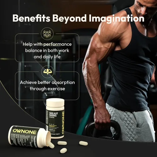 Miniatura 3 de Shilajit para hombres, 500 mg de fuerza extra, máxima potencia, auténtico shilajit del Himalaya, apoyo inmunológico, energía y cognición, 60 mesas