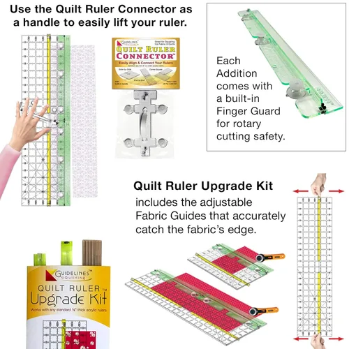 Miniatura 8 de Guidelines4Quilting Regla de edredón para añadir márgenes de costura: haz bloques de cualquier tamaño, sin matemáticas. Sin troqueles ni plantillas.
