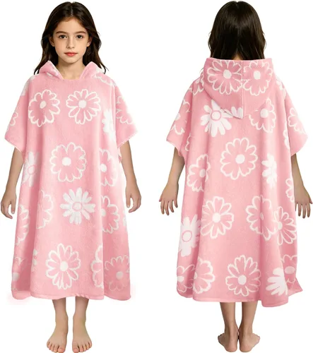 Miniatura 36 de VOOVA & MOVAS Poncho de Toalla de Baño Gruesa con Capucha para Niños (4-8 Años) - Bata de Toalla de Natación de Algodón Turco Suave y Absorbente