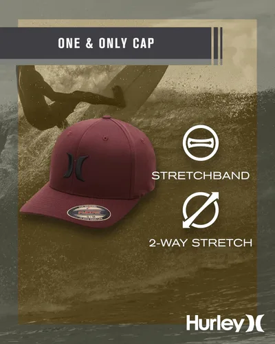 Miniatura 114 de Hurley Gorra de béisbol para hombre - Flexfit - Gorras de béisbol ajustadas para hombre (tamaños: S-XL)