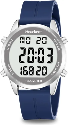 Miniatura 10 de Reloj podómetro para caminar para personas mayores, sin aplicación necesaria, con contador de pasos y calorías y LCD con números grandes Negro
