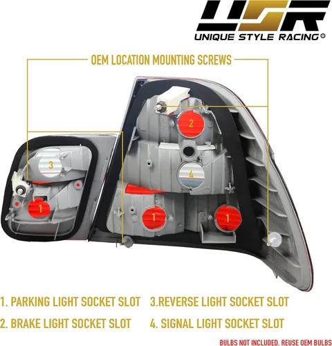 Miniatura 7 de Juego de luces traseras DEPO 02-05 E46 4D - Juego de lámparas traseras estilo OE Euro en humo (izquierda + derecha, interior + exterior) Compatible