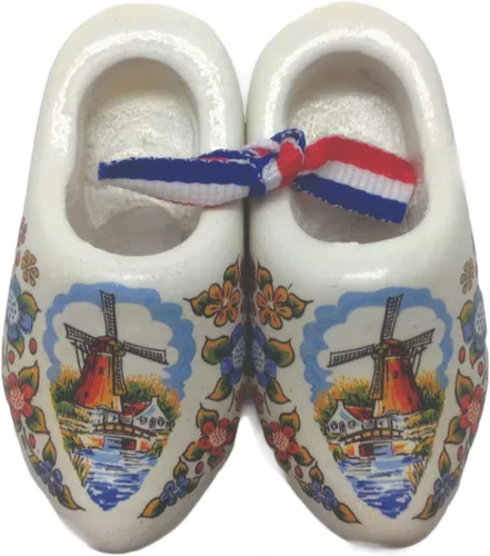 Miniatura 3 de Decorativo 2.5 "Molino de viento Escena de madera lisa Par de zapatos imán de nevera DutchGiftOutlet