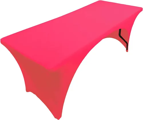 Miniatura 10 de Mantel de elastano color burdeos de 6 pies para mesa plegable rectangular ajustable