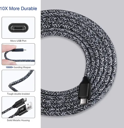 Miniatura 2 de Cargador micro USB, cargador rápido Android, cargador rápido 3.0 USB de pared rápido cable micro USB compatible con Motorola Moto E E5 E4 Plus/Play