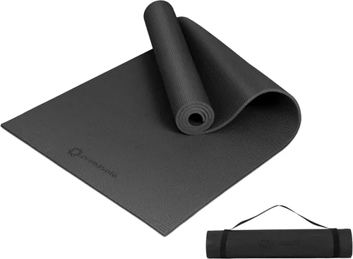 Miniatura 9 de Esterilla de yoga Primasole con correa de transporte para yoga, pilates, fitness y ejercicios en el suelo en casa y gimnasio, antideslizante, 9 gris