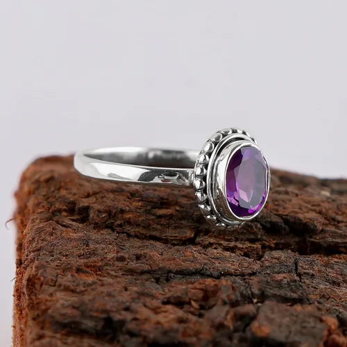 Miniatura 3 de 925 Sterling Silver Designer Ring Natural Gemstones & Brilliant Stones Handmade Bohemian Jewelry Healing Crystals Birthday Elegant Promise