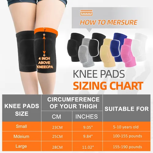 Miniatura 3 de HISFFOG Rodilleras de voleibol para bailarines, rodilleras suaves y transpirables para hombres, mujeres, niñas, niños, rodilleras protectoras