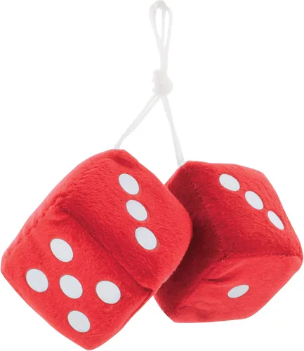 Miniatura 2 de United Pacific C5038K - Dados clásicos para colgar, mullidos, suaves y peludos, de 3 x 3 pulgadas, dados de espejo colgantes decorativos, puntos