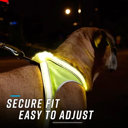 Miniatura 6 de Noxgear lighthound Revolucionario iluminado y reflectante arnés para perros incluso multicoloreado fibra óptica LED