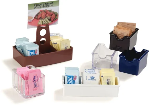Miniatura 6 de Carlisle FoodService Products Organizador de azúcar para cocinas, plástico, 20 paquetes, negro, pequeño