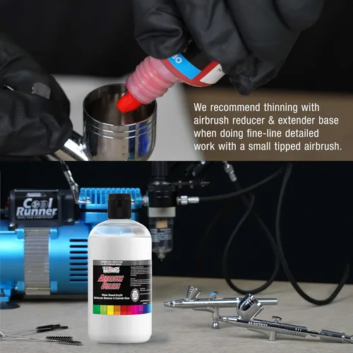 Miniatura 5 de U.S. Art Supply Diluyente, Reductor y Extensor Base para Aerógrafo de 16 Onzas para Pinturas Acrílicas - Diluyente de Pintura para Aerógrafo, Reduce