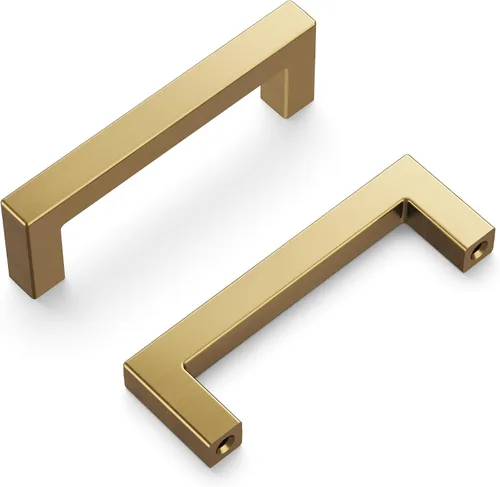 Miniatura 46 de Hickory Hardware - HH075326-BGB - Manija de la colección Skylight, 3 pulgadas de centro a centro, latón dorado cepillado.