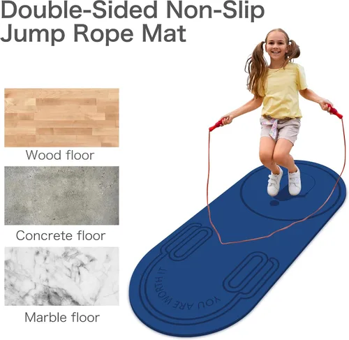 Miniatura 3 de Alfombrilla antideslizante para saltar con cuerda de absorción de impactos, para adultos y niños, para el hogar, interior, entrenamiento, ejercicio