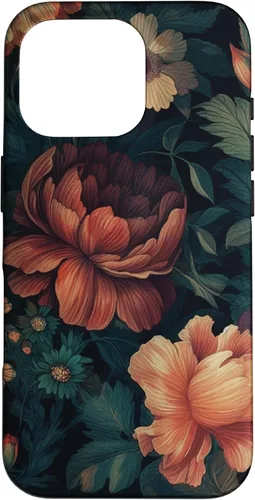 Miniatura 20 de Vintage Dark Flower Pattern Moody Floral Case for iPhone 17