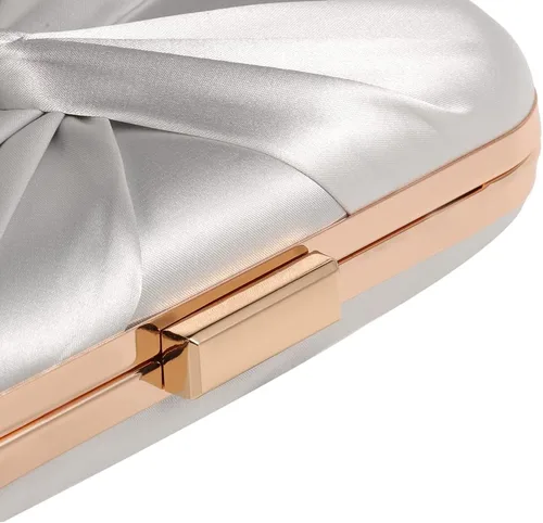 Miniatura 6 de Mulian LilY Bolso de mano plisado de satén para mujer, bolso de mano de novia para boda, fiesta de graduación