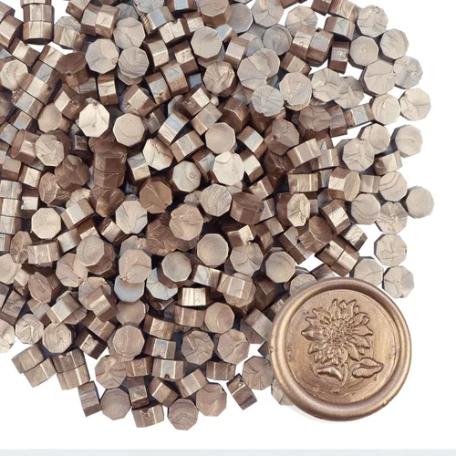 Cuentas de sello de cera de alta calidad, 520 bolitas de sellado de oro champán para cartas, tarjetas de felicitación, botellas de vino y