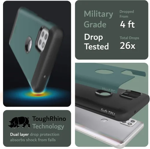 Miniatura 3 de TUDIA DualShield - Funda diseñada para Motorola One 5G ACE 2021, [Fusionar] a prueba de golpes, grado militar, de doble capa, resistente, delgada