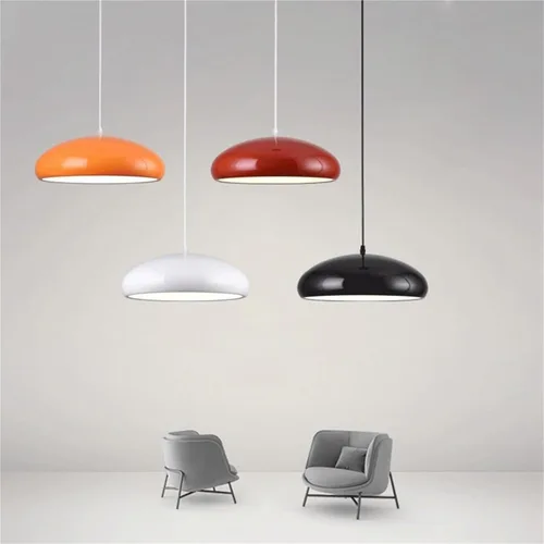 Miniatura 3 de ELEFOCUS Aluminum Pendant Light Fixtures, Acrylic Hanging Pendant Lamp, 59.1IN Height Adjustable and Dimmable LED Chandelier(Color:Arancione)