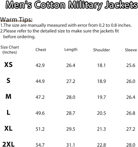 Miniatura 6 de HIJEWE Men Military Jacket Casual Cotton Utility Coat Spring Falls Durable Army Cargo Bomber Stand Collar Multi-Pocket Jacket