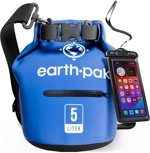 Miniatura 11 de Earth Pak Bolsa seca impermeable con bolsillo con cremallera, mochila impermeable para mantener el equipo seco Amarillo