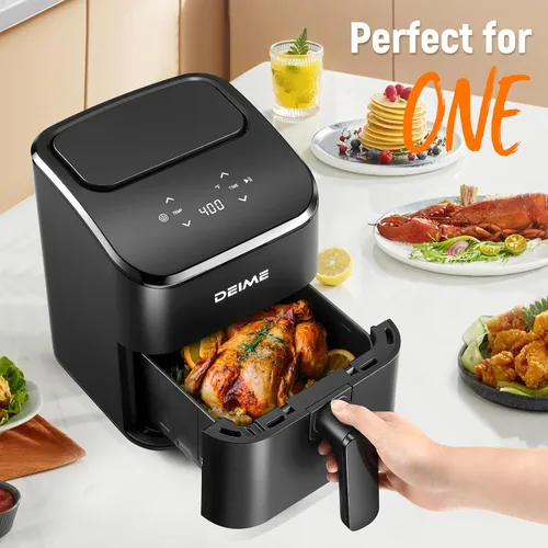 Miniatura 2 de DEIME - Freidora de aire pequeña digital de 2.8 cuartos de galón, compacta y que ahorra espacio, para hornear, recalentar, asar para comidas rápidas