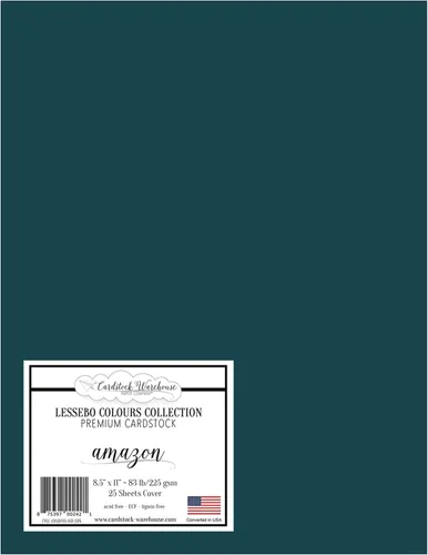 Cardstock Warehouse Lessebo Amazon Cardstock Papel – 25 hojas, 8.5 x 11 pulgadas – 83 libras / 225 GSM Premium mate Amazon Card Stock para álbumes