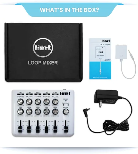 Miniatura 3 de Loop Mixer, mezclador de audio portátil, con estéreo 5 x 3.5 milímetros; entradas 10 x 1/4 pulgadas y 3 salidas, Loop