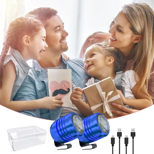 Miniatura 5 de 2 faros delanteros recargables compatibles con zuecos, luz ajustable para zapatos, linternas accesorios para niños y adultos, sandalias de clip, Azul