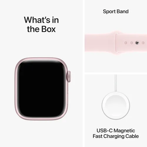 Miniatura 6 de Apple Watch Series 9 [GPS + Cellular 41mm] Smartwatch con caja de aluminio rosa y correa deportiva rosa S/M. Rastreador de fitness, aplicaciones