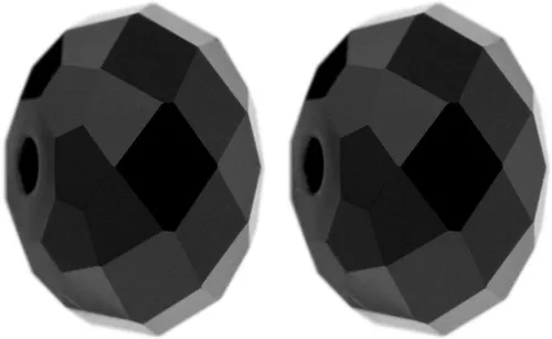 50 cuentas de cristal Rondelle sueltas facetadas de Adabele austriaco de 0.236 pulgadas, color negro azabache, compatible con cristales de Swarovski