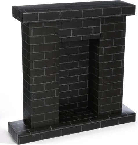Fullhawl Chimenea de Cartón Navideña 35.5 x 29 x 8 Pulgadas Chimenea Falsa de Ladrillo Corrugado Telón de Fondo Recorte de Cartón 3D Life Vertical