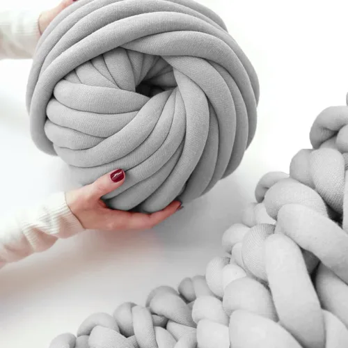 Miniatura 10 de Hilo para tejer con los brazos para hilo grueso, ganchillo tubular gigante para hacer mantas DIY, tejido a mano con nudos trenzados, manta lavable